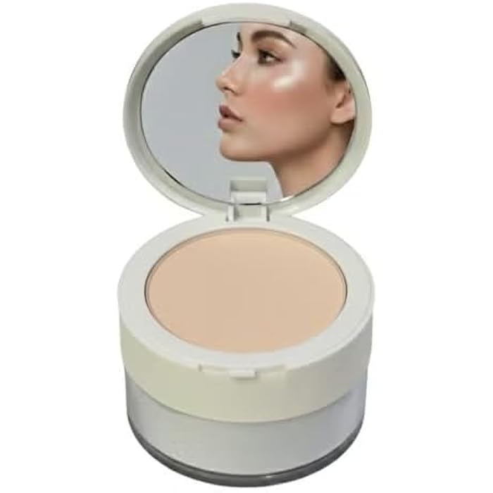 Professional Matte Loose & Pressed Powder 2 in 1 - Long-lasting makeup setting powder, smooth finish, oil control, conceals pores and imperfections, includes sponge, suitable for all skin types (103) - Image 1